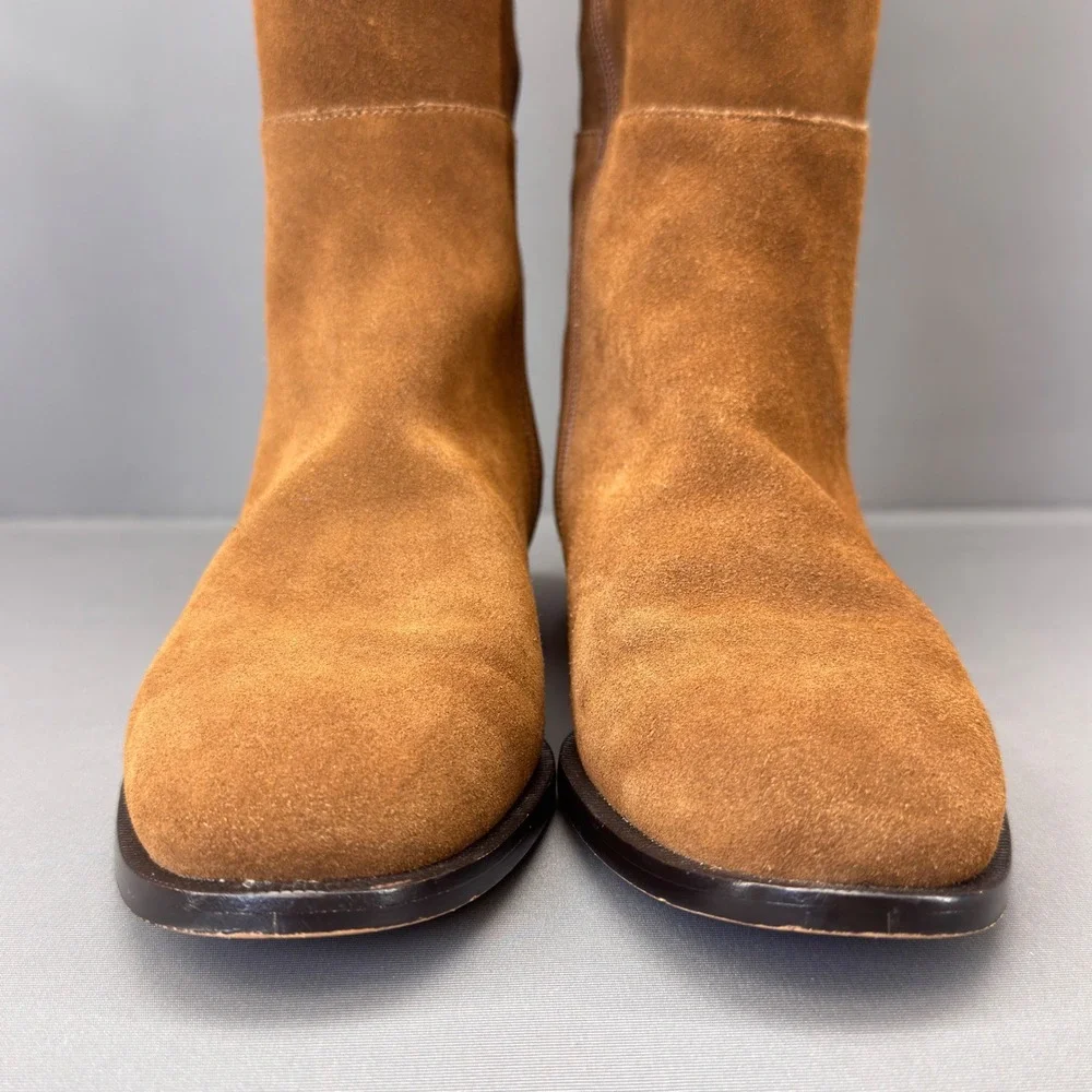 J.Crew Suede Over The Knee Boots‎ Cognac Brown Women's Size 7.5